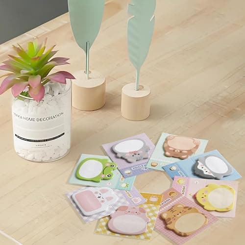 32 Pads Cute Sticky Notes, Animal Sticky Notes Self Adhesive Cartoon Notes Memo Pads Notes Page School Tab for School Office Supplies thumbnail 7