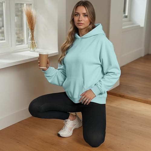 YARBCEN Womens Hooded Hoodies Sweatshirts - Long Sleeve Crewneck Sweaters With Pocket 2026 Fashion Spring Oversized Clothes thumbnail 6