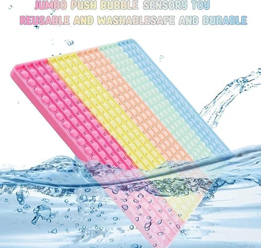 UimoKi 400 Bubbles Giant Fidget Toys for Kids Teens Adults, Big Jumbo 16 inch Macaron Square Sensory Toy for Kids 3-5 4-8 5-7 Boys Girls Birthday Gifts Party Favors Classroom Prizes thumbnail 4