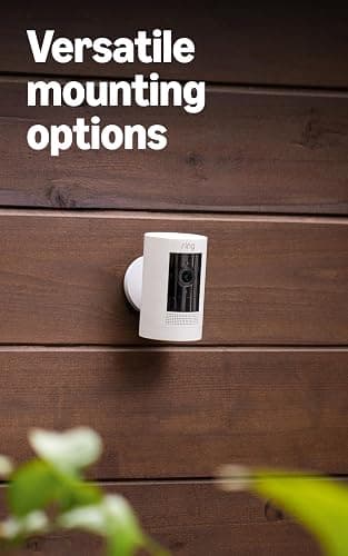 Ring Outdoor Cam (Stick Up Cam), Weather-resistant home or business HD security camera, Live View, Color Night Vision, Two-Way Talk, motion alerts, Works with Alexa, White thumbnail 4