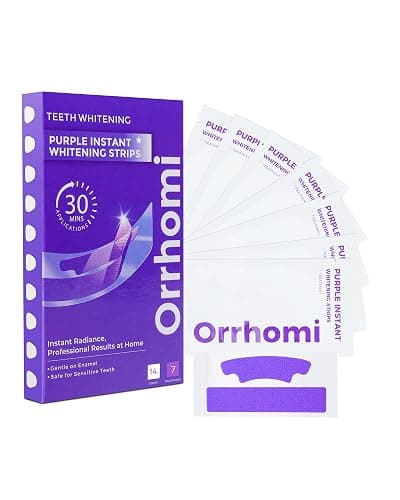 Teeth Whitening Strips 7 Treatments, Enamel Safe for Sensitive Tooth, Whitens Teeth, Purple Whitening Strips, Removes Yellow Stains & Bad Breath - Effective Color Correction for a Brighter Smile thumbnail 2