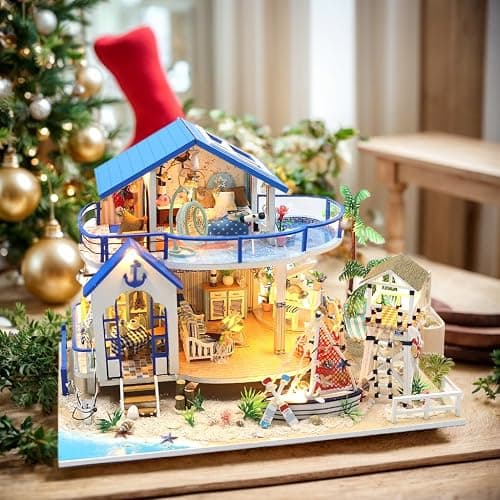 RHZN Miniature House Kit, Dollhouse Kit, Miniature Kit, DIY Mini House Building Kit for Adult, Beach House thumbnail 2