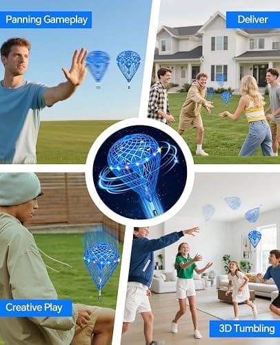 Speokoy Flying Bouncing Orb Ball Toy(3 Replaceable Batteries),Cosmic Flying Orb Ball Motion-Control Hover Spinner with 3D Flips,Hand Drone Orbit,Gift Toys for 6 7 8 9 10+ Year Old Boys Girls Teens(L) thumbnail 5