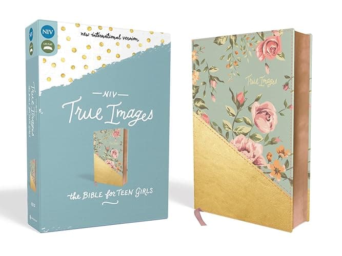 NIV, True Images Bible, Leathersoft, Teal/Gold: The Bible for Teen Girls - Image 1