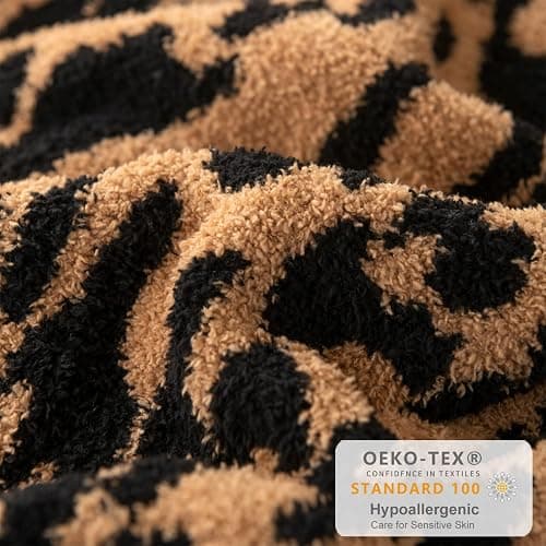 MH MYLUNE HOME Ultra Soft Leopard Throw Blanket Plush, Brown, 50"x60" | Reversible Cheetah Print Blanket, Comfy Fluffy Fuzzy Plush Blanket Throws for Couch Bed, Cozy Blankets for Women Gift thumbnail 6