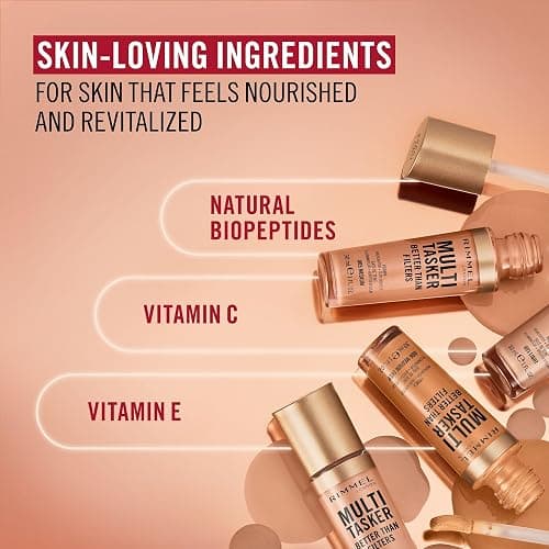 Rimmel Multi-Tasker Better Than Filters, 003 Light, Base de Teint, Booster d’Éclat et Highlighter, formule vegan, léger, pigments réflecteurs de lumière, grand applicateur doux, 30 ml - 003 Light thumbnail 5