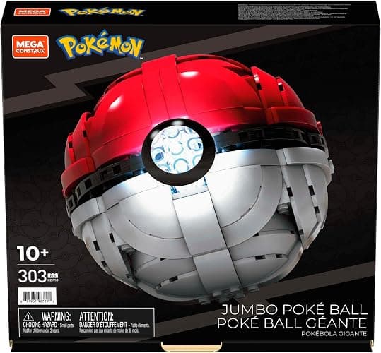 MEGA Pokémon Toy Building Set 5-inch Build and Display Jumbo Poké Ball Collectibe, Lights Up, HBF53 thumbnail 6