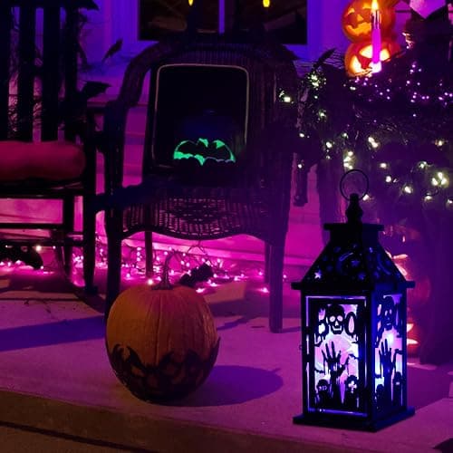 DECORKEY Halloween Decorations Indoor, 14.9" Decorative Graves&Skeleton Hands Lantern with 82" LED Lights(8 Modes; No Battery), Hanging Spooky Halloween Lanterns, Outdoor Home Room Door Party Decor thumbnail 4
