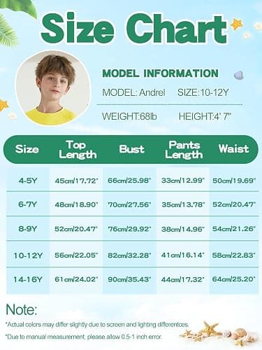 Valcatch Boys Swim Set with Long Sleeve Rash Guard and Swim Trunks Kids Youths Two Pieces Bathing Suit UPF 50+ Swimwear thumbnail 6