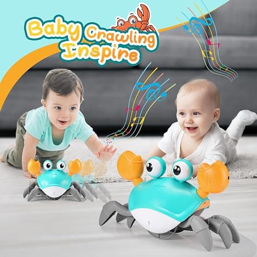Adeokay Crabe Qui Marche Bebe, Jouet Bebe 1 2 an Cadeau Pâques Enfant 1 2 Ans Jouet Enfant 1 2 Ans Garcon Fille Jouets D'éveil Musicaux Jeu Jouet Bebe 3-6-12 Mois Idée Cadeau Bébé Linkimals thumbnail 4