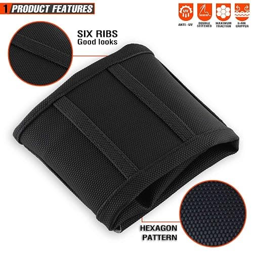 MCHMFG Motorcycle Universal Seat Cover Non-Slip Rubber Striped Gripper Soft Sewing for CRF WR WRF RMZ YZF SXF EXC EXC XC SX CR KLX Dirt Pit Bike Motocross Off Road (Black) thumbnail 6
