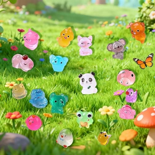 Mini Glow In The Dark Animal Resin Models, Resin Animals Mystery Bags, Individually Wrapped Blind Bags Tiny Animal Figurines, Collectible Mini Animals For Fairy Garden, DIY Crafts (50, animals) thumbnail 4