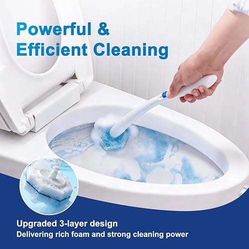 Akopryc 60pcs Toilet Cleaner Refill Pads for Clorox Wand | Upgrade 3-Layer, Won't Fall Apart, Powerful Foam, Safe On Porcelain thumbnail 2