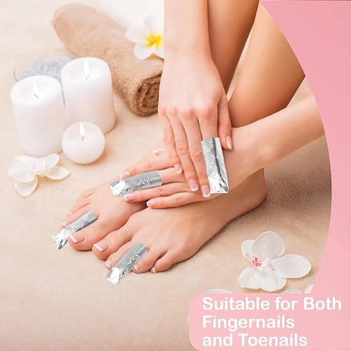 400 pcs Nail Foil for Acetone Nail Polish Remover, Soak Off Nail Wraps | 3.5 x 2.6 Inches. Aluminium Soak Off Foils. with Pre-attached Lint Free Larger Cotton Pad. thumbnail 5