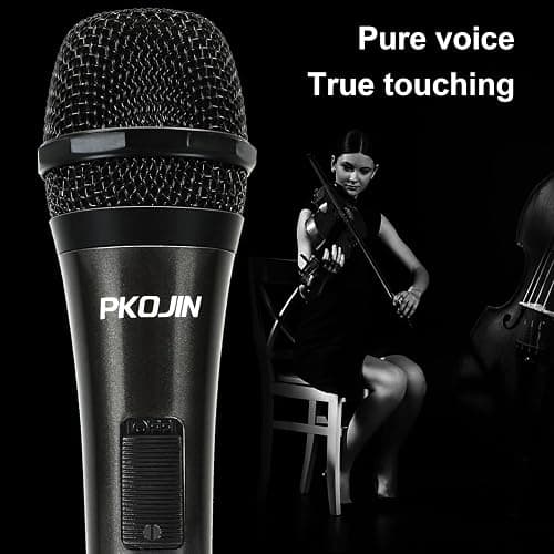 PKOJIN Dynamic Karaoke Microphone for Singing, Vocal Wired Microphone for Karaoke, Handheld Mic with 10 Ft Cable, Mics for Speaker with ON/Off Switch thumbnail 2