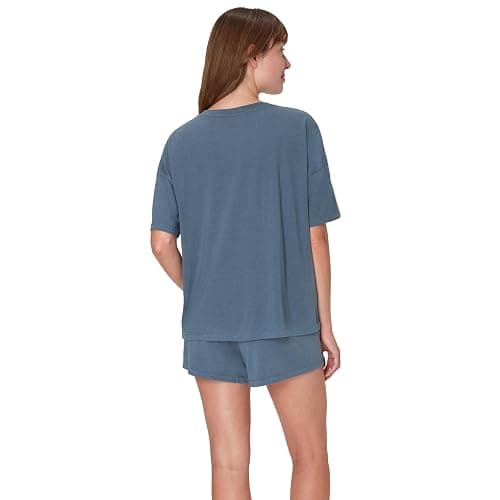 Hanes Women's Originals 2 Piece Lounge, Comfywear Supersoft Boxy T-Shirt & Sleep Shorts Loungewear Set - Small - Stargazer Grey/Stargazer Grey thumbnail 2