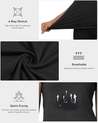 5-Pack Women's Compression Shirts Short Sleeve Workout Tops Athletic Baselayer Quick Dry Gym Yoga Running T-Shirt thumbnail 4