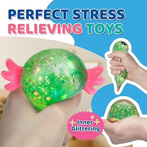 8 Pack Slow Rising Stress Ball, Cute Axolotl Stretchy Fidget Toys for Kids Adults, Stress Relief Stress Ball for Anxiety Relief, Ideal for Autistic Kids thumbnail 5