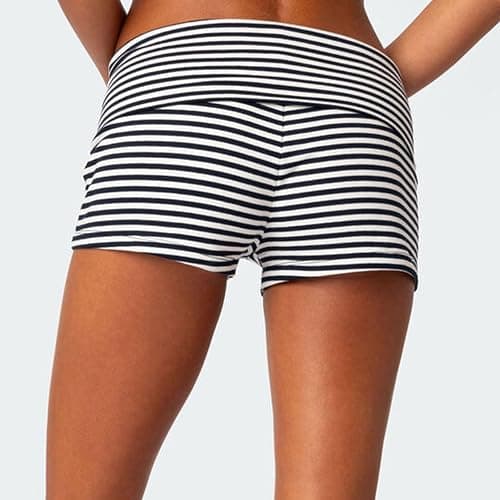 KMBANGI Womens Fold Over Shorts Elastic Waist Y2k Lounge Shorts Foldover Cute Pajama Micro Bottoms Mini Shorts Sleepwear thumbnail 2