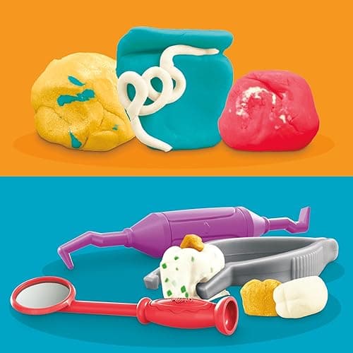 Play-Doh Drill 'n Fill Dentist Toy for Toddlers, Non-Toxic Modelling Compound Set with 6 Cans, Creative Toys for 3+ Year Old Kids - DRILL N FILL thumbnail 9