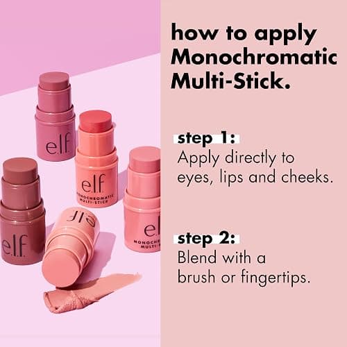 e.l.f. Monochromatic Multi Stick, Travel-Sized Luxuriously Creamy & Blendable Color, For Eyes, Lips & Cheeks, Vegan & Cruelty-Free, Dazzling Peony, 0.17 Oz thumbnail 4