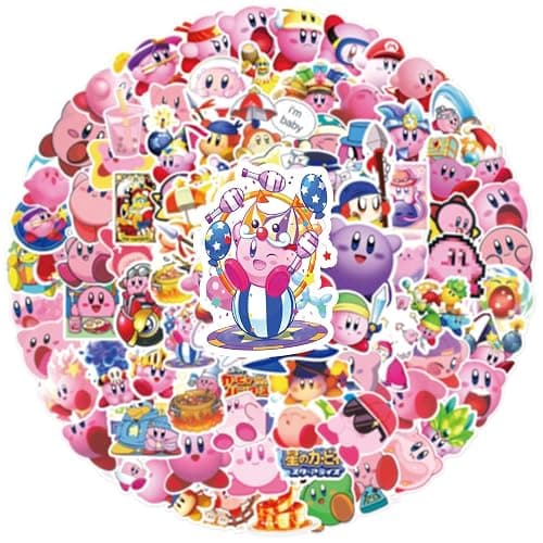 100PCS Cartoon Kirby Stickers for Kids,Vinyl Waterproof Decal for Water Bottle Laptop Toy Sticker for DIY Decorate Bumper Phone Hard Hat Kids Teens Gifts (Kirb) thumbnail 6