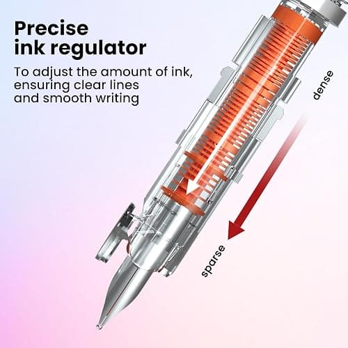 WRITECH Fountain Pen Fine Nib: Black Ink Retractable Pen Set Includes 5 Ink Cartridges Smooth Writing No leaking for Gift (Blue) thumbnail 3