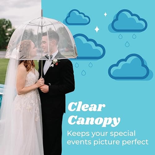 totes Adult Clear Bubble Umbrella with Dome Canopy and Lightweight Wind and Rain Protection thumbnail 3