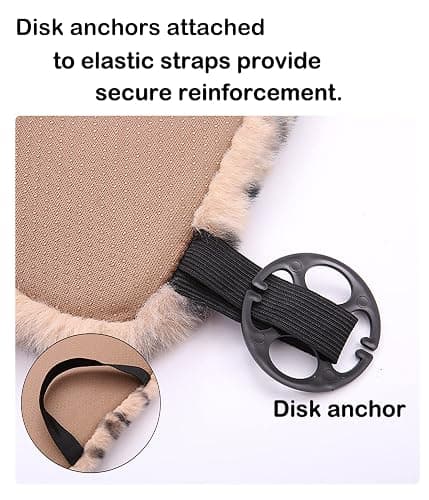 seemehappy Fluffy Leopard Seat Covers for Cars Front Seat Covers Carseat Front Two Seat Protectors with 2 Neck Pillows for Truck SUV Auto-Beige Leopard Front-6 PCS thumbnail 5
