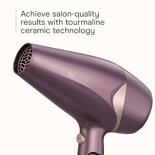 Infiniti PRO CONAIR Style & Shine Hair Dryer with Diffuser and Concentrator, 1875W Style & Shine Blow Dryer with Tourmaline and Ionic Conditioning to Fight Frizz, 3 Heat & 2 Speed Settings, Purple thumbnail 4