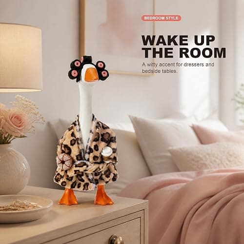 DWHSTGUU Desk Goose Outfit Fall for 7 Inch Magnetic Goose, Mini Goose Statue Clothes for Office Table Decoration (Leopard) thumbnail 5