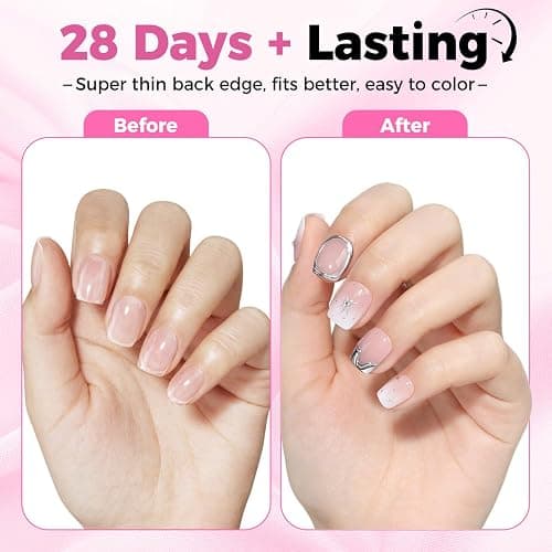 UNA GELLA 312Pcs Extra Short Squoval Nail Tips, Square Pre-Etched Half Matte Soft Gel Nail Tips Square Full Cover, No File Needed Clear Squoval Acrylic False Nails for DIY Nail Art Extension 12 Sizes thumbnail 6