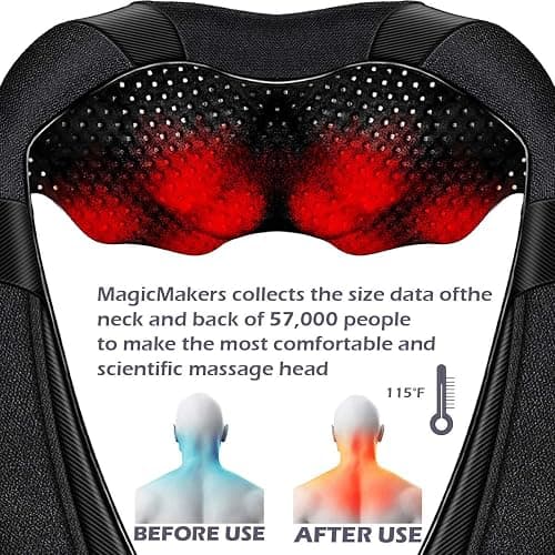 Shiatsu Neck and Shoulder Back Massager with Heat – Electric Deep Tissue Kneading Massage Pillow for Pain Relief and Relaxation – Perfect Gifts for Mother’s Day, Father’s Day, Birthdays, and Christmas thumbnail 3