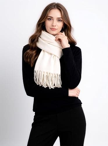 Achillea Warm Cashmere-Feel Winter Scarf – Thick Pashmina Shawl Wrap for Cold Weather thumbnail 2