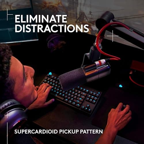 Logitech G Yeti Studio Active Dynamic XLR Broadcast Microphone for Gaming, ClearAmp Active Preamp, Dual-Diaphragm Capsule, Internal Shockmount - Off White thumbnail 4
