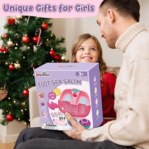 Kids Foot Spa & Nail Kit - Kids Spa Day Kit for Girls with Mask Foot Bath and Nail Dryer - Manicures Pedicure Toy Kit Nails Art Salon Girl Stuff - Christmas Birthday Gifts for 6 7 8 9 10-12 Year Old thumbnail 7