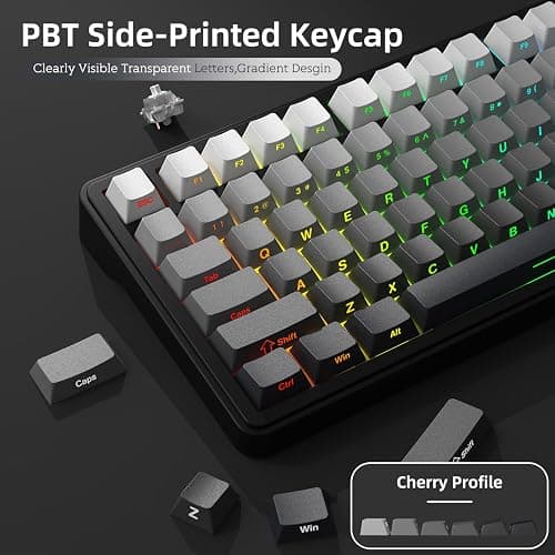 A.JAZZ x ATTACK SHARK X85 Gasket Mechanical Keyboard,75% Wireless Gaming Keyboard with Knob,5-Layer Padding,PBT Side-Printed Keycap,BT5.1/2.4Ghz/USB-C Wired,Hot-Swap Linear Switch,RGB,NKRO,for PC,MAC thumbnail 7