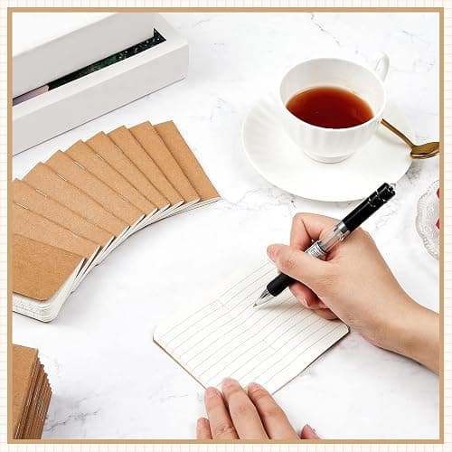 Outus 36 Pcs Pocket Notebook Mini Journal 2.5" x 4" Kraft Paper Mini Notepad Bulk Softcover Pocket Notepad Memo Diary Subject Notebooks for Student Travel School (Brown,Blank Cover) thumbnail 2