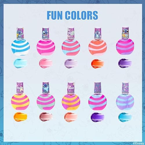 Stitch 10 Pc Kid Nail Varnish Set with Nail Accessories, Girl Gift Ages 3+ thumbnail 7