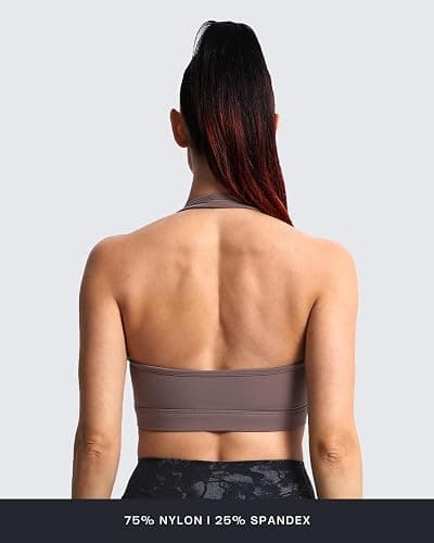 Aoxjox Women's Workout Sports Bras Fitness Halter Bra Yoga Crop Tank thumbnail 3