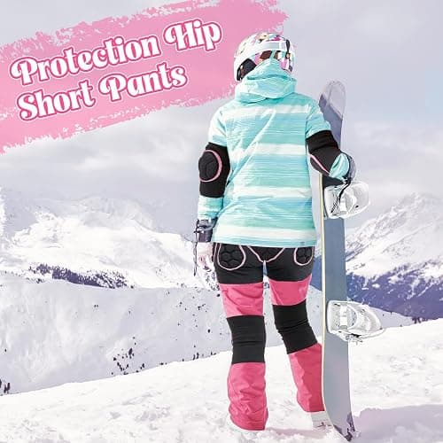 Lewtemi 3 Set Protective 3D Padded Hip EVA Short Pants Knee Pads Elbow Set Winter Protection Hip Pads Thick Non Slip Knee Sleeve Elbow Guard for Men Women Kid Ski Ice Skating thumbnail 5