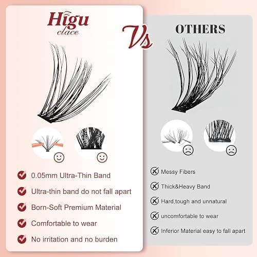 Higu clace Lash Clusters Kit 580pcs Eyelash Clusters 30-100D Lash Clusters | Natural Cluster Lashes Kit with Lash Bond and Tweezer, Easy to Use, Can DIY at Home,for Daily Wear(30D+40D+50D+60D+80D+100D) thumbnail 5