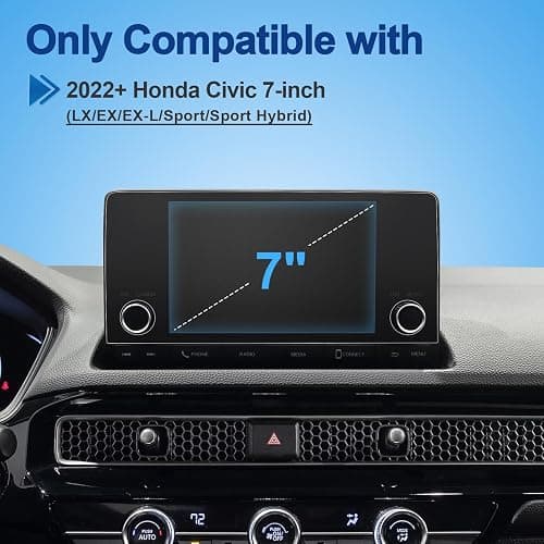 Coleya Anti-Glare Matte 2022-2026 Civic Screen Protector, for Honda Civic (LX/EX/EX-L/Sport/Sport Hybrid) 7-inch Touchscreen, 9H Tempered Glass 2025 Civic Sedan Accessories HD&Anti-Fingerprint 7" thumbnail 2