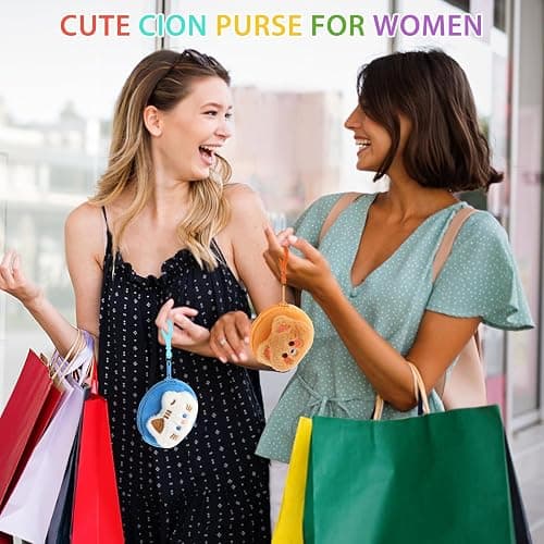 24 Pcs Cute Coin Purse for Women, Kawaii Plush Coin Pouch, Mini Wallet with Zipper Keychain, Small Change Purse for Women on Back to School Halloween Christmas Exchange Gifts thumbnail 7