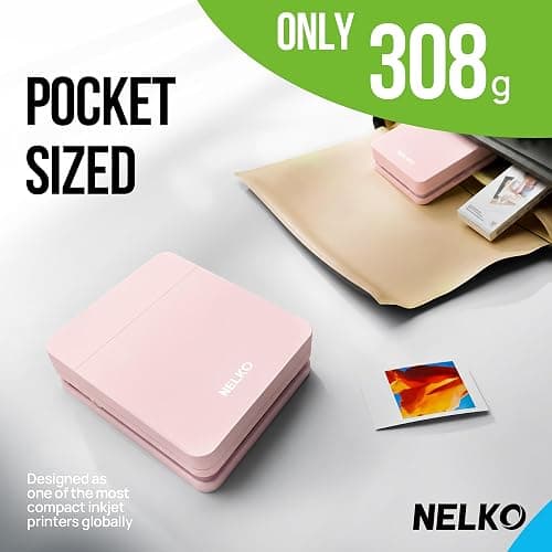 Nelko PP01 Photo Printer, 2x3 Portable Photo Printer, Mini Printer, Pink | Instant Color Inkjet Printer for Smartphone, Sticky-Back Photos, Bluetooth Compatible with iOS & Android, AI App Editing thumbnail 6
