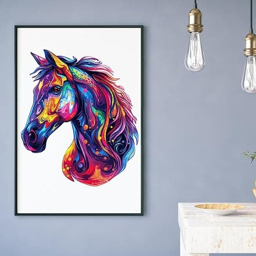 Reouinty Wooden Puzzles for Adults 500 Pieces, Cool Horse Wood Jigsaw Puzzles, Unique Shape Animal Adult Gifts, Irregular Wood Puzzles Gift for Family Game 15.8 x 18.3 in thumbnail 2