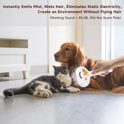 Pet Steam Brush for Dog & Cat – 3-in-1 Spray Hair Removal Comb for Shedding & Grooming, Softens Fur & Reduces Static – Water Brush for Long & Short Coats, Bath-Hating Pets, Includes Waterless Shampoo thumbnail 9