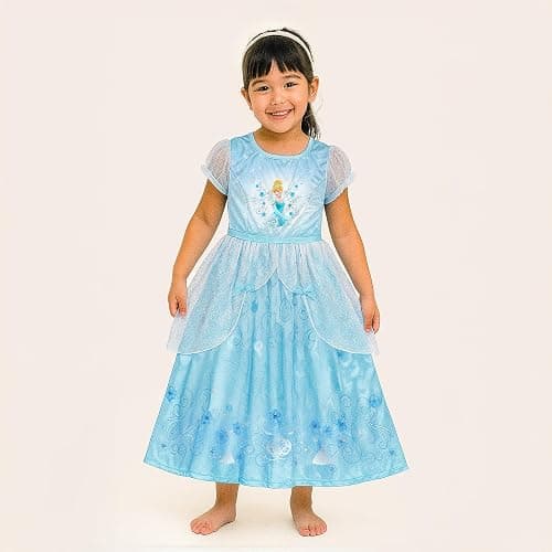 Disney Girls' Princess Dress Nightgown, Fantasy Gown, Soft & Cute Pajamas for Kids thumbnail 2