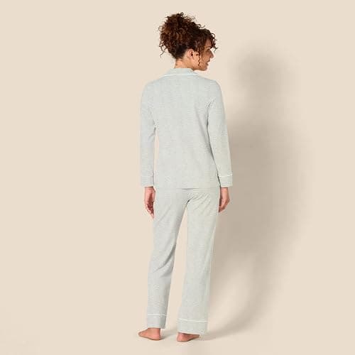 Amazon Essentials Women's Long Sleeve Cotton Modal Pajama Set, Loungewear with Full-Length Bottom thumbnail 3