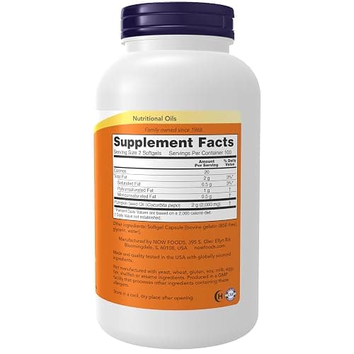 NOW Supplements, Pumpkin Seed Oil 1000 mg with Essential Fatty Acids and Phytosterols, Cold Pressed, 200 Softgels thumbnail 2